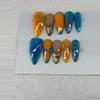 plant/Blue and orange with funky design press on nails-1-thumbnail