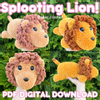 plant/PDF Crochet Pattern; Splooting Lion!🦁 (NOT a physical product!)-0-thumbnail
