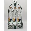 plant/Vintage Rooster Oil and Vinegar Glass Bottles In Holder Set of 3-0-thumbnail