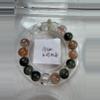 plant/Natural Green Rutilated Quartz, Black Gold, and Phantom White Quartz Cube Beaded Bracelet -CC2509A002-0-thumbnail