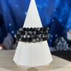 plant/One (1) silver-sheen Obsidian stretchy bracelet | 6mm beads | 6.5" wrist-0-thumbnail