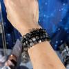 plant/One (1) silver-sheen Obsidian stretchy bracelet | 8mm beads | 6.5" wrist-2-thumbnail