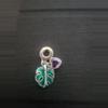 plant/Sterling Silver monstera charm with purple heart-0-thumbnail