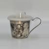 plant/Vintage Silver-Plated Baby Sippy Cup with Teddy Bear-0-thumbnail