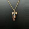 plant/23 Carat Tooth Shaped Australian Boulder Opal Gold-Filled Pendant and Necklace-2-thumbnail