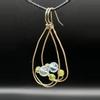 plant/Handmade natural blue topaz, natural peridot, gold-filled metal earrings-2-thumbnail