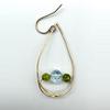 plant/Handmade natural blue topaz, natural peridot, gold-filled metal earrings-1-thumbnail