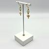 plant/Genuine natural blue topaz and freshwater cultured Edison white pearl earrings-4-thumbnail