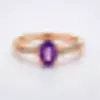 plant/Oval Amethyst and CZ Twist Ring in Rose Gold Plated 925 Sterling Silver-0-thumbnail