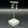 plant/Genuine natural blue topaz and freshwater cultured Edison white pearl earrings-2-thumbnail