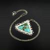 plant/Bisbee Turquoise Sterling Silver Pendant Necklace: Modern Baroque Handmade Jewel-0-thumbnail