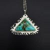 plant/Bisbee Turquoise Sterling Silver Pendant Necklace: Modern Baroque Handmade Jewel-2-thumbnail