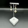 plant/Genuine natural blue topaz and freshwater cultured Edison white pearl earrings-1-thumbnail