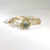 plant/Woven 14K Gold-Filled Cuff Bracelet: Peacock Green Moissanite-3-thumbnail