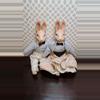 plant/Vintage Duncan 17" Ceramic and Fabric Mr & Mrs Rabbits-0-thumbnail