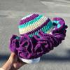 plant/Teal & Purple Blo$$om Crochet Ruffled Hat - Slay’d Studio-1-thumbnail