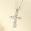 plant/S925 Sterling Silver Cross Necklace with Round 2.5mm Moissanite Pendant -MS2510A02W-0-thumbnail