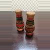 plant/Vtg Mexico Wooden Hand Carved And Painted Salt & Pepper Shakers 4"-0-thumbnail