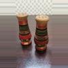 plant/Vtg Mexico Wooden Hand Carved And Painted Salt & Pepper Shakers 4"-1-thumbnail