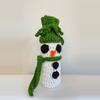 plant/Green Crochet Snowman Wine Bottle Cozy-0-thumbnail