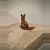 plant/Vienna Bronze SITTING FOX 2”  Cold Painted Brass Wiener miniature-3-thumbnail