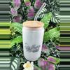 plant/Southern Raised 20oz Cold Brew / Drink Glass with bamboo lid and assorted straw-0-thumbnail