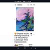 plant/Art Original Painting Artwork 6 x 6" Wood Panel Landscape Tree Impressionistic-1-thumbnail