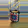 plant/Hand crochet plant pot hanger granny square teal on black for 6-8 inch pot-1-thumbnail