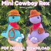 plant/PDF Crochet Pattern: Mini Cowboy Rex!🦖🤠(NOT a physical product!)-0-thumbnail