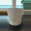 plant/#167 6" White Textured Ceramic Pot-0-thumbnail