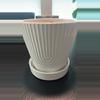 plant/#163 5" White Patterned Ceramic Pot-0-thumbnail