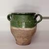 plant/Antique French Confit Pot – Green Exterior & Yellow Interior – 9" H × 10 ½" W-2-thumbnail