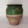 plant/Antique French Confit Pot – Green Exterior & Yellow Interior – 9" H × 10 ½" W-1-thumbnail