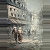 plant/Antique Signed Oil on Canvas - Blue Paris-2-thumbnail