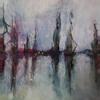 plant/6 X 8" Abstract Watercolour & Ink on Mineral Stone Paper Landscape Trees Water-1-thumbnail