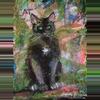 plant/Original Painting 8 x 10 Collage Ink Watercolour Acrylic Cat Halloween Whimsical-0-thumbnail