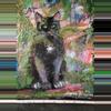 plant/Original Painting 8 x 10 Collage Ink Watercolour Acrylic Cat Halloween Whimsical-5-thumbnail