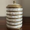 plant/Vintage brass/Mother of Pearl lidded canister-2-thumbnail