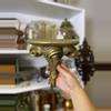 plant/single gold painted wood sconce shelf-0-thumbnail