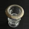 plant/Glass Matchstick/Toothpick Holder with Silverplate Rim & Lion Detail-2-thumbnail