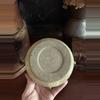 plant/Vintage Pottery Planter with Bamboo Handle-4-thumbnail