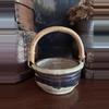plant/Vintage Pottery Planter with Bamboo Handle-0-thumbnail