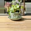 plant/Sage Green Teacup and Saucer - glazed-0-thumbnail