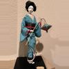 plant/Striking Blue Vintage Japanese Kimono Geisha Doll 14" Nishi-2-thumbnail