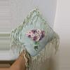 plant/Vintage Victorian style hanging vintage pillow silk rossettes.-0-thumbnail