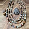 plant/mixed stone graduated rondelle necklace long (handmade)-2-thumbnail