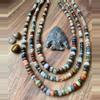 plant/mixed stone graduated rondelle necklace long (handmade)-2-thumbnail