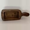 plant/Antique French Wooden Butter Mold – Hand-Carved Floral Design – Late 19th/Early-0-thumbnail