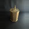 plant/Vintage Embossed Brass Tea Caddy Box with a Lid-3-thumbnail
