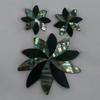 plant/Vintage Sterling Silver Mexico Abalone Onyx Brooch Earrings-0-thumbnail